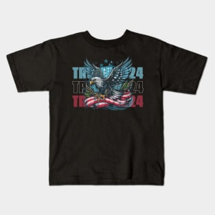 Trump 2024 American Flag Kids T-Shirt